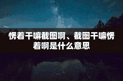 愣着干嘛截图啊、截图干嘛愣着啊是什么意思